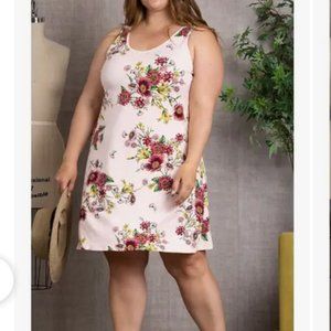 Floral Print Plus Size Midi Dress